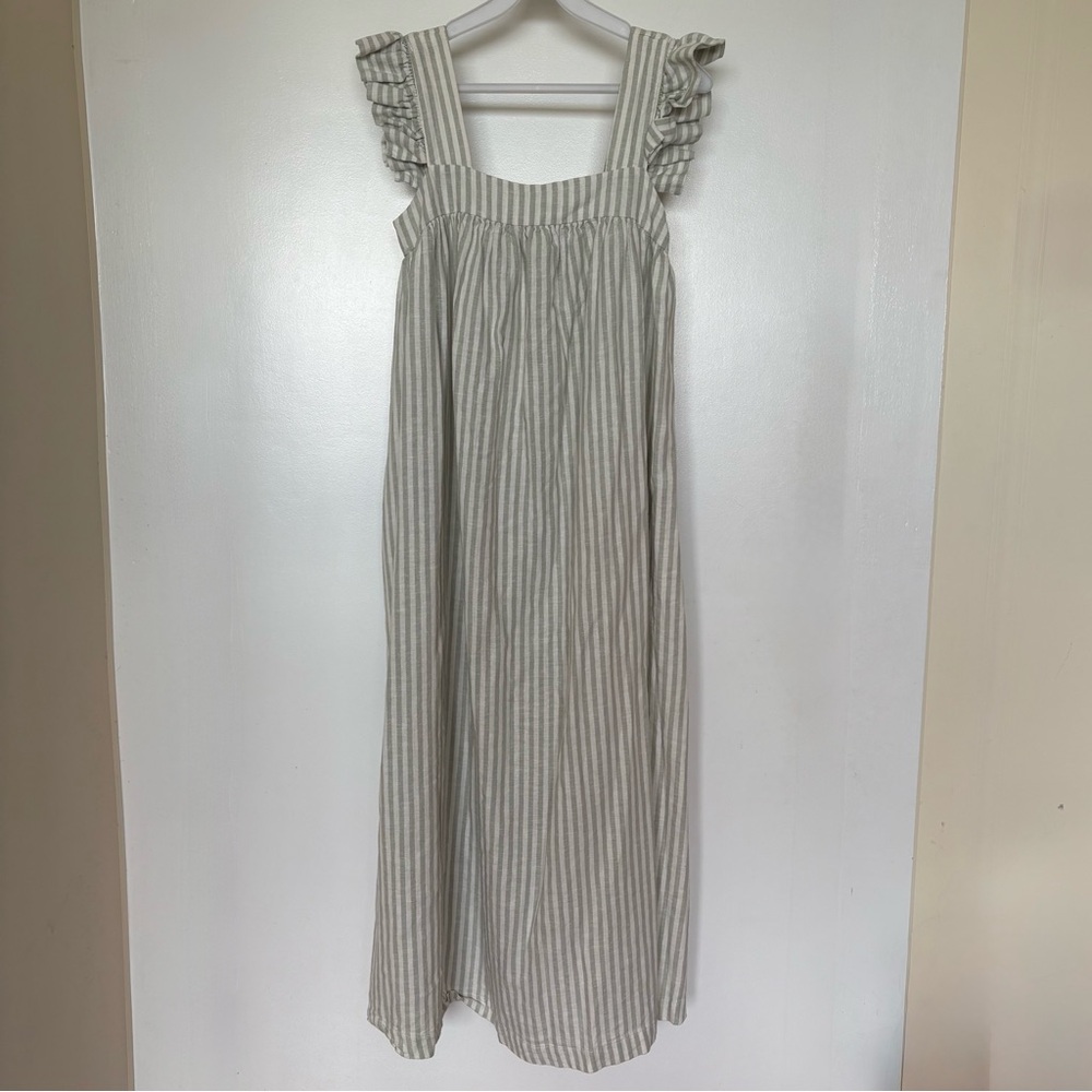 A New Day Light Green Striped Dress